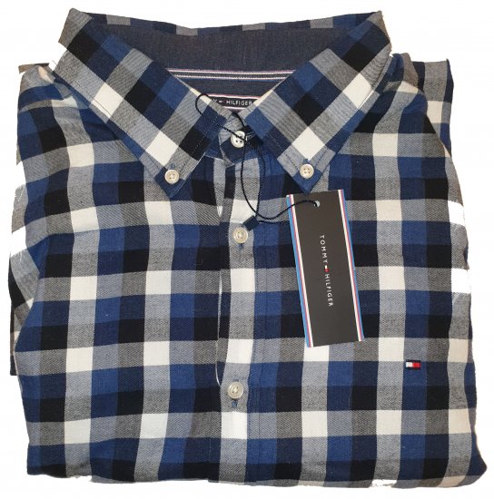 Tommy Hilfiger Gingham Twill Shirt Blue - Szalona kwietniowa wyprzedaż Motley - 