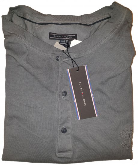 Tommy Hilfiger Long Sleeve Henley Grey - Szalona kwietniowa wyprzedaż Motley - 