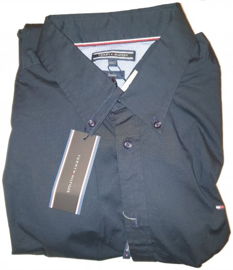 Tommy Hilfiger Stretch Poplin Shirt Black - Szalona kwietniowa wyprzedaż Motley - 
