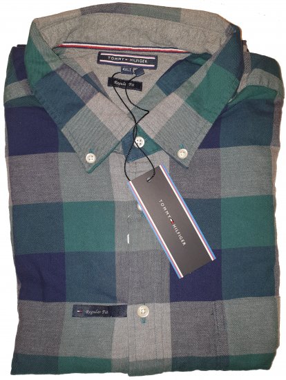 Tommy Hilfiger Gingham Flannel Shirt Green - Szalona kwietniowa wyprzedaż Motley - 
