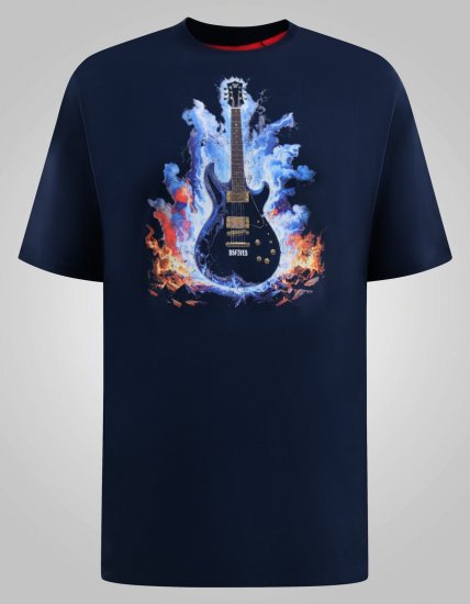 D555 Slater Koszulka z nadrukiem Granatowy - Koszulki - T-shirty meskie Duże Rozmiary - 2XL-14XL