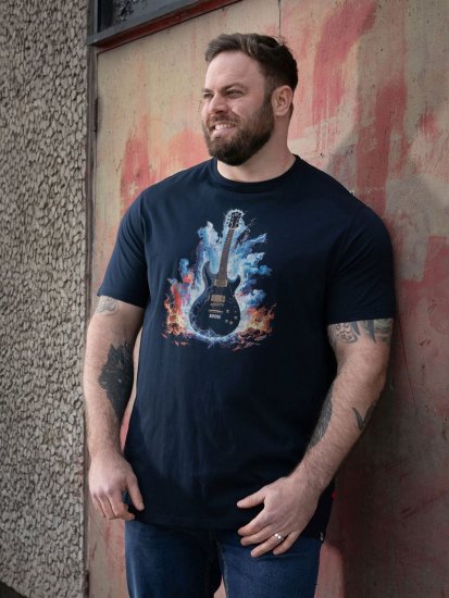 D555 Slater Koszulka z nadrukiem Granatowy - Koszulki - T-shirty meskie Duże Rozmiary - 2XL-14XL