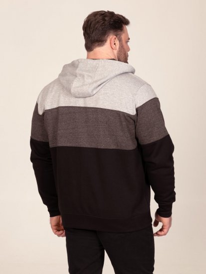 D555 Fitzgerald Zip Through Hoody With Cut & Sew Panels Czarny - Bluzy & bluzy z kapturem - Bluzy & Bluzy z kapturem 2XL-12XL