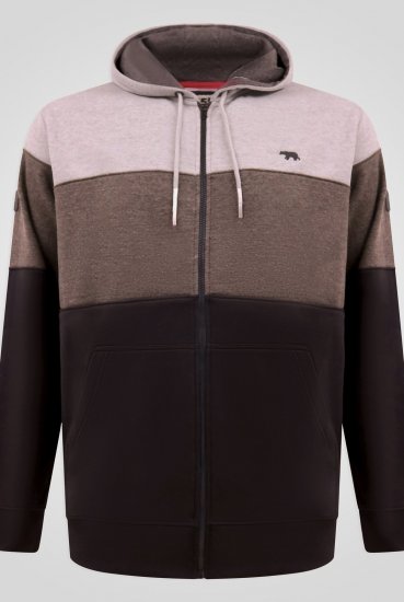 D555 Fitzgerald Zip Through Hoody With Cut & Sew Panels Czarny - Bluzy & bluzy z kapturem - Bluzy & Bluzy z kapturem 2XL-12XL