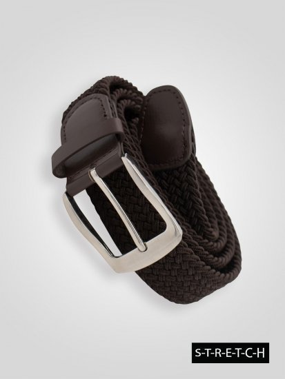 D555 Malcolm Braided Belt Brown - Paski - Paski Duże Rozmiary - W40-W70/2XL-8XL