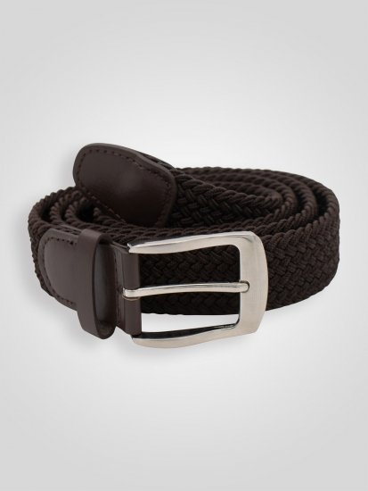 D555 Malcolm Braided Belt Brown - Paski - Paski Duże Rozmiary - W40-W70/2XL-8XL