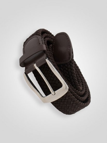 D555 Malcolm Braided Belt Brown - Paski - Paski Duże Rozmiary - W40-W70/2XL-8XL