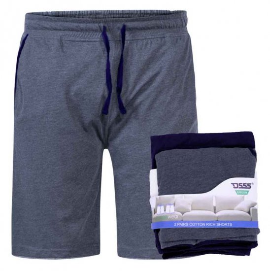 D555 Cobra Two Pack Elasticated Waist Band Jersey Shorts With Pockets - Dresy & spodenki dresowe - Dresy & Spodnie Dresowe 2XL-12XL