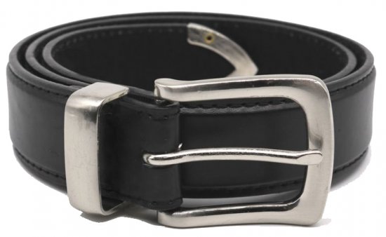 D555 Joeseph Leather Belt Black, 3,5cm - Paski - Paski Duże Rozmiary - W40-W70/2XL-8XL