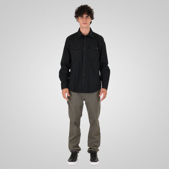 Double Outfitters GS-5126 Koszula na zatrzaski Czarny - Koszule - Koszule 2XL-10XL