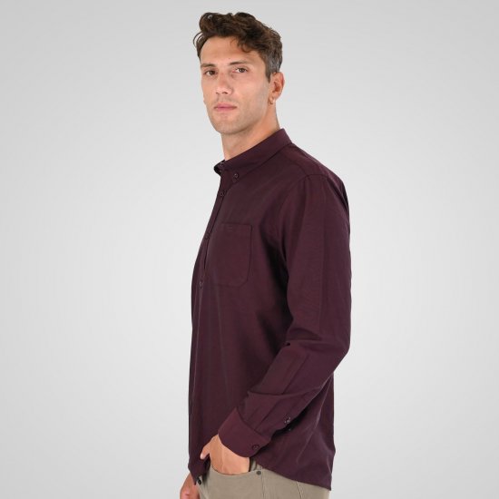 Double Outfitters GS-5225 Koszula oxford Bordowy - Koszule - Koszule 2XL-10XL