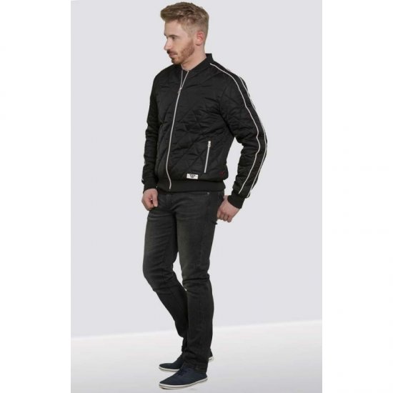 D555 Skipton Quilted Bomber Jacket Black - Kurtki Męskie Duże Rozmiary - Kurtki Duże rozmiary 2XL-8XL