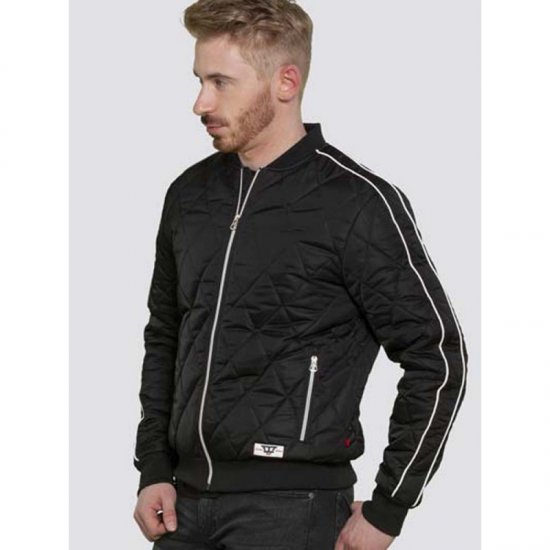 D555 Skipton Quilted Bomber Jacket Black - Kurtki Męskie Duże Rozmiary - Kurtki Duże rozmiary 2XL-8XL