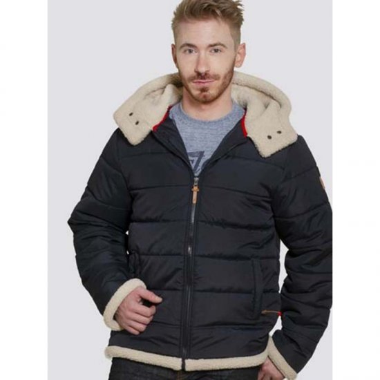 D555 Hudson Hooded Puffer Jacket Navy - Kurtki Męskie Duże Rozmiary - Kurtki Duże rozmiary 2XL-8XL