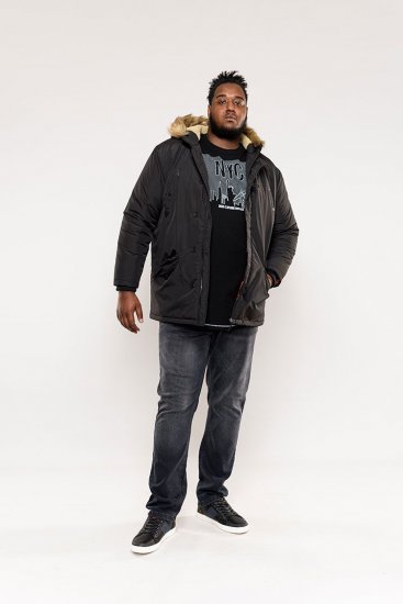 D555 Dundee Parka Jacket With Fur trimming and Teddy Fur Lined hood - Kurtki Męskie Duże Rozmiary - Kurtki Duże rozmiary 2XL-8XL