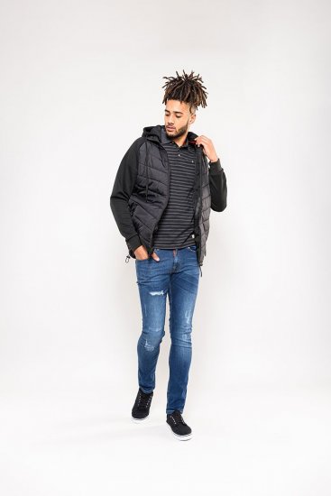 D555 Thorpe Hooded Quilted Jacket With Fleece Sleeves And Removable Fleece Hood - Kurtki Męskie Duże Rozmiary - Kurtki Duże rozmiary 2XL-8XL