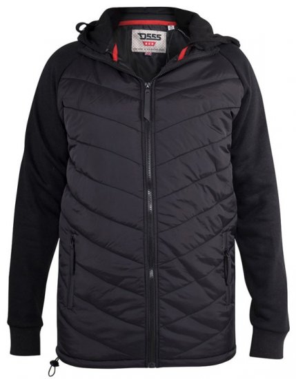 D555 Thorpe Hooded Quilted Jacket With Fleece Sleeves And Removable Fleece Hood - Kurtki Męskie Duże Rozmiary - Kurtki Duże rozmiary 2XL-8XL
