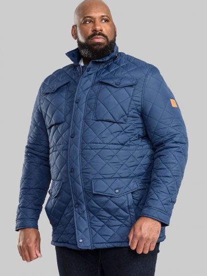 D555 Dalwood Quilted Jacket With Zip Away Hood - Kurtki Męskie Duże Rozmiary - Kurtki Duże rozmiary 2XL-8XL