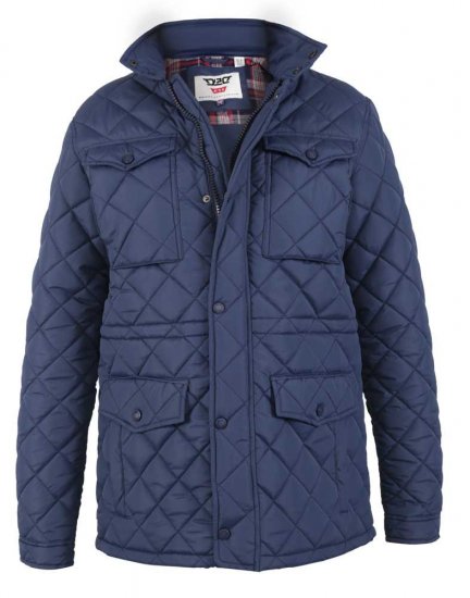 D555 Dalwood Quilted Jacket With Zip Away Hood - Kurtki Męskie Duże Rozmiary - Kurtki Duże rozmiary 2XL-8XL