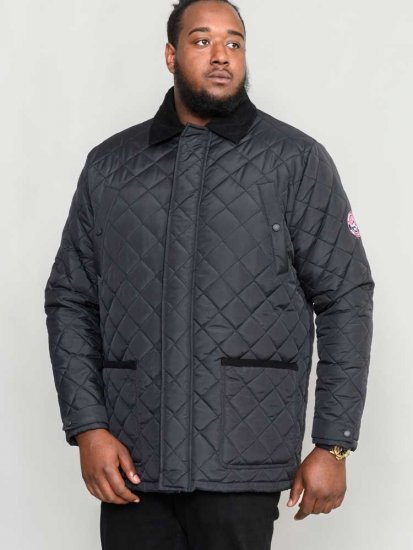 D555 Northcole Quilted Jacket Black - Kurtki Męskie Duże Rozmiary - Kurtki Duże rozmiary 2XL-8XL
