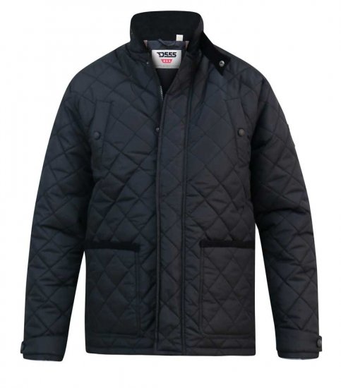D555 Northcole Quilted Jacket Black - Kurtki Męskie Duże Rozmiary - Kurtki Duże rozmiary 2XL-8XL