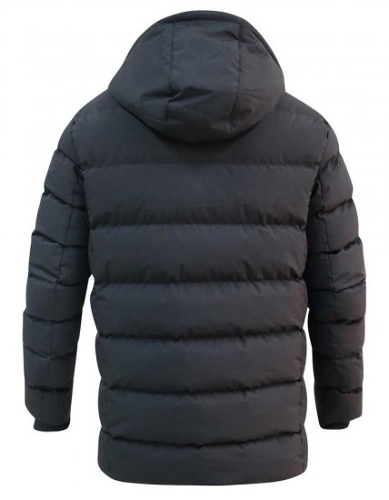 D555 Grove Quilted Parka Jacket Black - Kurtki Męskie Duże Rozmiary - Kurtki Duże rozmiary 2XL-8XL