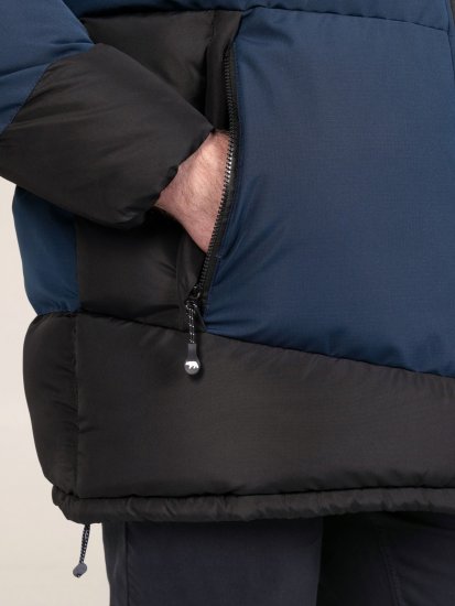 D555 Hank Ripstop Contrast Panelled Padded Hooded Jacket Granatowy - Kurtki Męskie Duże Rozmiary - Kurtki Duże rozmiary 2XL-8XL