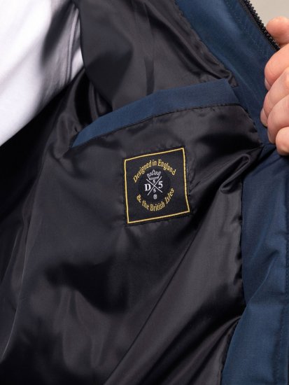 D555 Hank Ripstop Contrast Panelled Padded Hooded Jacket Granatowy - Kurtki Męskie Duże Rozmiary - Kurtki Duże rozmiary 2XL-8XL