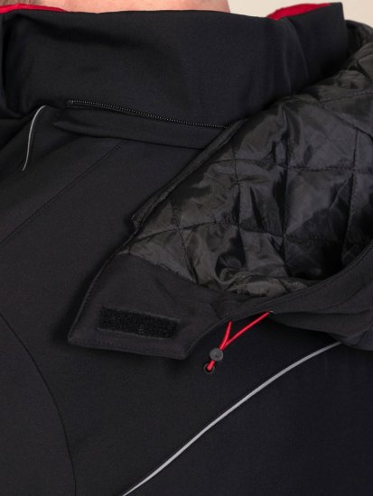 D555 Jamie Soft Shell Detachable Hood Padded Jacket Czarny - Kurtki Męskie Duże Rozmiary - Kurtki Duże rozmiary 2XL-8XL