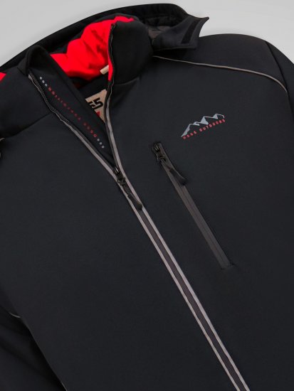 D555 Jamie Soft Shell Detachable Hood Padded Jacket Czarny TALL - TALL kurtki - Kurtki TALL dla wysokich mężczyzn