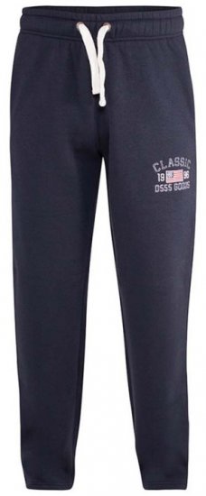 D555 Mayson Embroidered And Applique Open Hem Jogger With Drawcord Navy - Dresy & spodenki dresowe - Dresy & Spodnie Dresowe 2XL-12XL