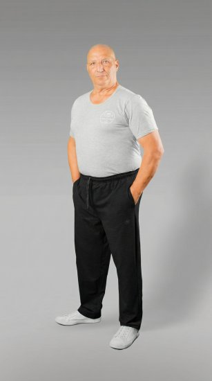 20 Nodi Grecale Stretch Fleece Cotton Sports Pants with Enzyme and Soft Touch Treatment Black - Dresy & spodenki dresowe - Dresy & Spodnie Dresowe 2XL-12XL