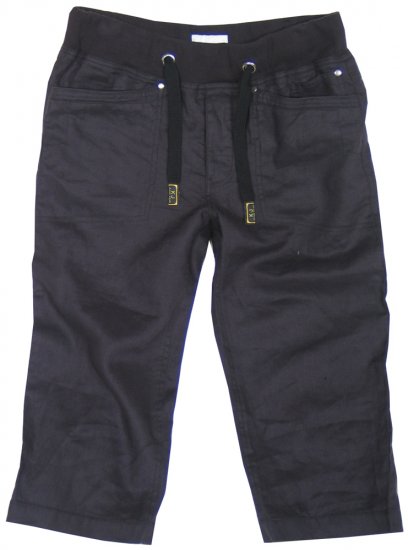 Kam Jeans Black Linen 3/4 Shorts - Szorty - Szorty W40-W60