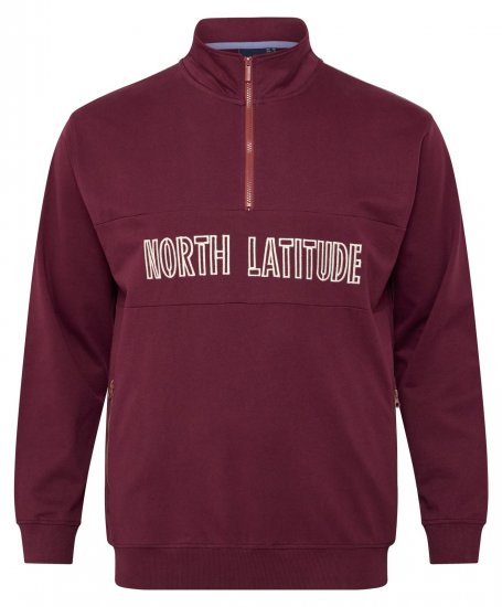 North Latitude Half Zip Bluza Bordowa - Bluzy & bluzy z kapturem - Bluzy & Bluzy z kapturem 2XL-12XL