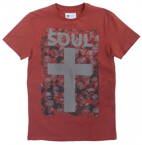 Kam Soul Skull Tee Red - Koszulki - T-shirty meskie Duże Rozmiary - 2XL-14XL
