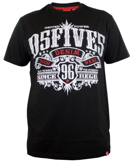 D555 Ames T-shirt Black - Koszulki - T-shirty meskie Duże Rozmiary - 2XL-14XL