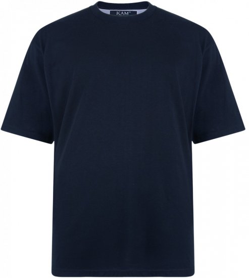 Kam Jeans T-shirt Navy - Koszulki - T-shirty meskie Duże Rozmiary - 2XL-14XL