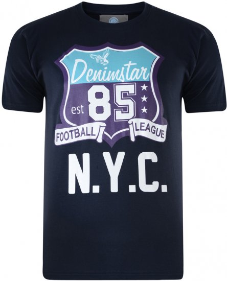 Kam Jeans Star 2-pack T-shirt Navy/Denim - Koszulki - T-shirty meskie Duże Rozmiary - 2XL-14XL