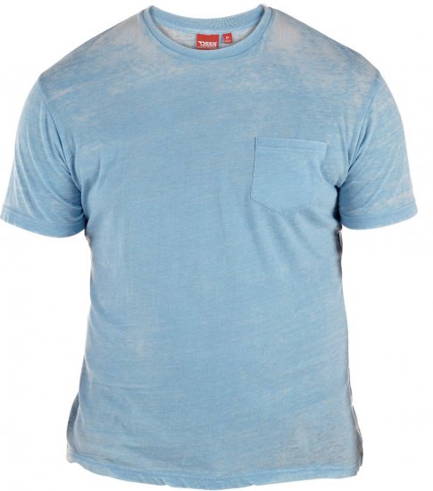 D555 Mavi T-shirt Blue with Pocket - Koszulki - T-shirty meskie Duże Rozmiary - 2XL-14XL