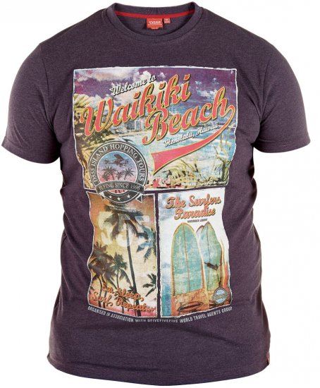 D555 Winthorp T-shirt Purple - Koszulki - T-shirty meskie Duże Rozmiary - 2XL-14XL