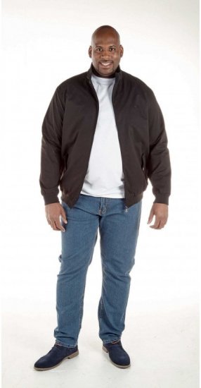 D555 Windsor Cotton Harrington Jacket Black - Kurtki Męskie Duże Rozmiary - Kurtki Duże rozmiary 2XL-8XL