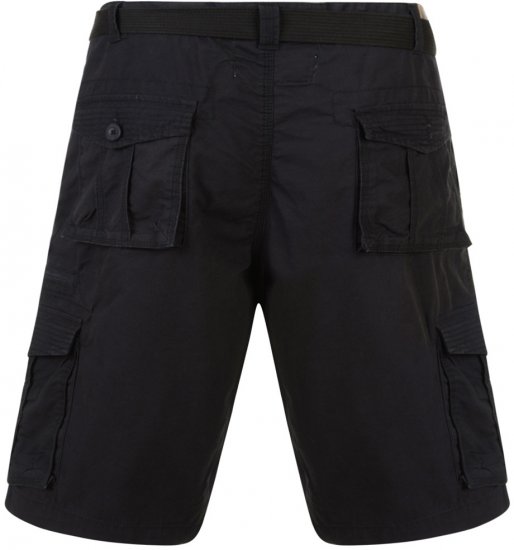 Kam Jeans Belted Cargo Shorts Black - Szorty - Szorty W40-W60