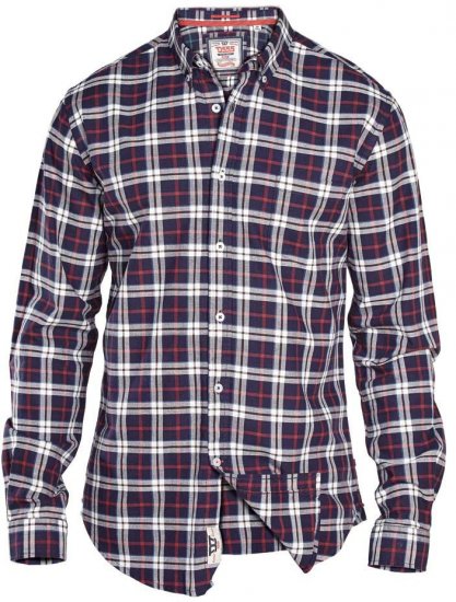 D555 Carter Check Shirt Navy-Red - Koszule - Koszule 2XL-10XL