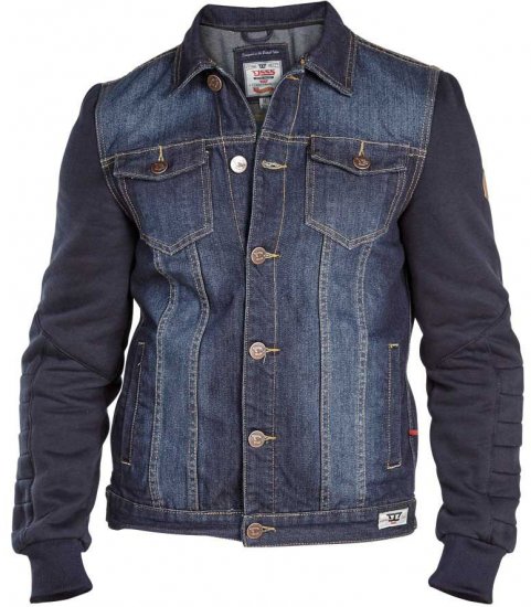 D555 CURTIS Denim Jacket With Detachable Hood - Kurtki Męskie Duże Rozmiary - Kurtki Duże rozmiary 2XL-8XL