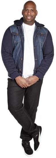 D555 CURTIS Denim Jacket With Detachable Hood - Kurtki Męskie Duże Rozmiary - Kurtki Duże rozmiary 2XL-8XL