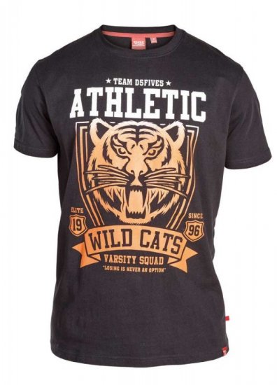 D555 STACY "Wild Cats" T-Shirt Black - Koszulki - T-shirty meskie Duże Rozmiary - 2XL-14XL