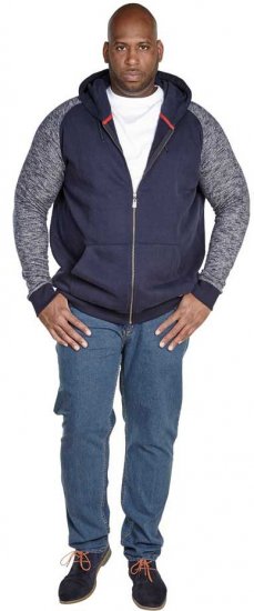 D555 BALDWIN Hoody Navy - Bluzy & bluzy z kapturem - Bluzy & Bluzy z kapturem 2XL-12XL