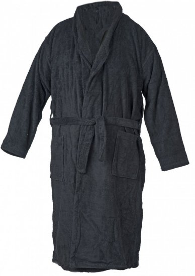 Abraxas Bathrobe 100% Cotton Black - Bielizna & stroje kąpielowe - Bielizna & Stroje kąpielowe 2XL-8XL