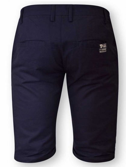 D555 PANAMA Chino Short With Side Elasticated Waist Navy - Szorty - Szorty W40-W60