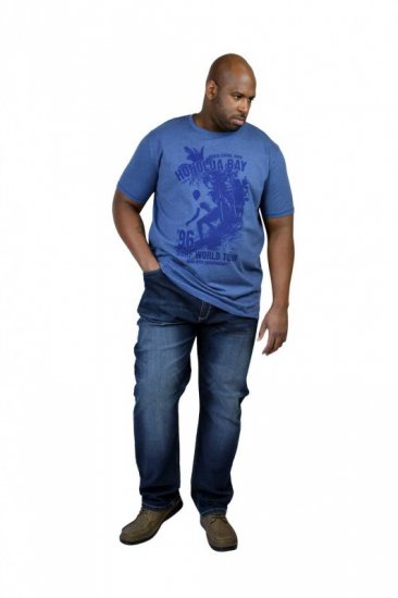 D555 CLAYTON Honolua Bay T-shirt Denim Marl - Koszulki - T-shirty meskie Duże Rozmiary - 2XL-14XL